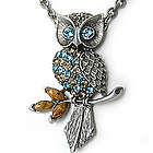 Crystal Owl Necklace with Love Clasp