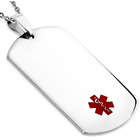 Stainless Steel Medical ID Tag Pendant