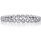 Sterling Silver Round Bezel Cubic Zirconia Eternity Ring