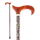 Amber Derby Walking Cane with Confetti Floral Shaft