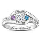 Together As One Personalized Topaz and Birthstone Ring