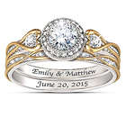 Endless Love Diamonesk Bridal Rings with Custom Engraving
