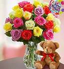 Happy Birthday Rose Bouquet with Bear
