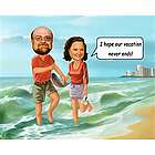 Vacation Days Personalized Caricature Print