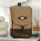 Men's Personalized Canvas and Leather Travel Kit with Hook