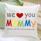 Personalized Mommy Love Throw Pillow