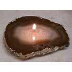 Agate Gemstone Rock Candle in Natural Brown