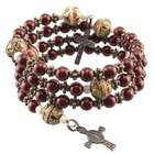 Swarovski Pearls Maroon Rosary Bracelet