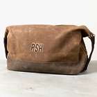 Personalized St. Christopher Waxed Canvas Dopp Kit