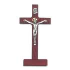 8" Cherry Stained Standing Crucifix