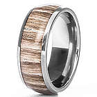 8mm Wood Inlay Titanium Ring