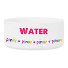 Colorful Paw Print Bowl with Personalized Name in Pink