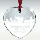 Personalized Winter Wonderland Crystal Heart Memorial Ornament