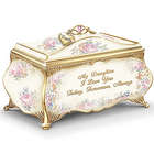 Personalized Porcelain Daughter Music Box with Heart Charm