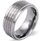Square Diamond Cut Tungsten Ring