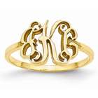 Ornate Monogram Ring in 10K Yellow Gold
