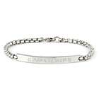 Personalized Coordinate Round Box Link Stainless Steel Bracelet