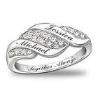 Sterling Silver Cascade of Love Personalized Diamond Ring