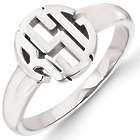 Classic Sterling Silver Monogram Ring