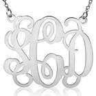 Personalized Artistic Sterling Silver Monogram Necklace
