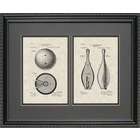 Framed 16x20 Bowling Ball and Pins Patent Art Print