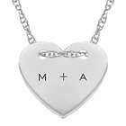 Small Silver Personalized Initial Heart Necklace
