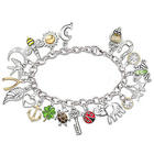 Endless Luck Charm Bracelet with 20 Sculpted Symbolic Charms