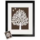 Personalized Paper Cut Family Tree Framed Print