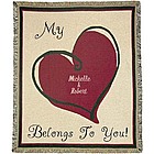 "My Heart Belongs to You" Personalized Love Throw