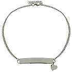 Sterling Silver Engravable ID Anklet with Heart Charm