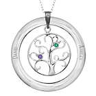 Personalized 2-Birthstone Crystal Family Tree Pendant