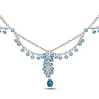 12.40 Ct Blue Topaz Necklace in Sterling Silver