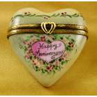 Happy Anniversary Heart-Shaped Limoges Box