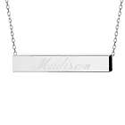 Square Silver Name Bar Necklace with Personalized Engraving