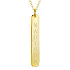 Personalized Name Vertical Bar Pendant in Gold Vermeil