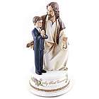First Communion Jesus with Boy Musical Figure