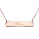Birthday Diva Engravable Rose Gold Name Bar Necklace