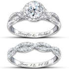 Personalized Entwined Diamonesk Bridal Rings
