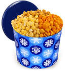 2 Gallons of Traditional Mix Popcorn in Winter Wonderland Tin