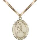 Gold Filled St. Sebastian/Ice Hockey Pendant with Chain