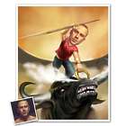 Bull Fighter Personalized Caricature Art Print