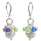 Pave Ball Multicolor Crystals Earrings