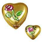 Gold Rose Heart Limoges Box