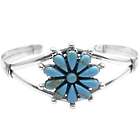 Floral Design Turquoise Sterling Bracelet