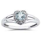Heart Shaped Aquamarine and Diamond Ring