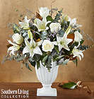 Graceful Style White Blooms Sympathy Bouquet in Pedestal Vase