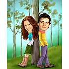 Forest of Love Caricature from Photos Print