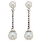 Pearl Dangle Earrings in 14K White Gold