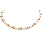 Multi Colored Pearl Necklace in Silver