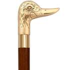 Brass Duck Handle Walking Cane with Custom Shaft and Collar